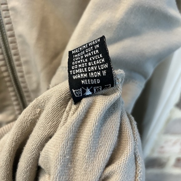 BCBG MaxAzria Women XL Studded Logo Jacket Beige Full Zip Long Sleeve Cotton - Picture 4 of 6